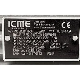 Шильдик двигателя насоса DVP LC.60