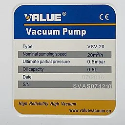 Шильдик насоса Value VSV-020_220
