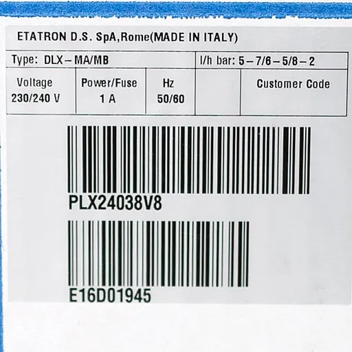 Кодовая маркировка насосов Etatron DLX MA/MB 05-07