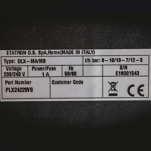 Шильдик насоса Etatron DLX MA/MB 08-10