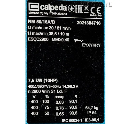 Внешний вид насоса Calpeda NM 50/16A/B-R5