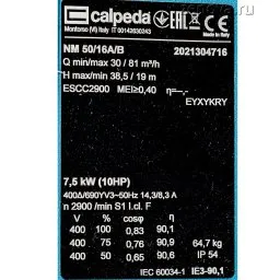 Внешний вид насоса Calpeda NM 50/16A/B-R5