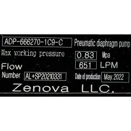 Шильдик модели Vetlan Pneumatic ADP-666270-1C9-C