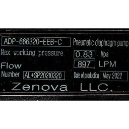 Шильдик модели Vetlan Pneumatic ADP-666320-EEB-C