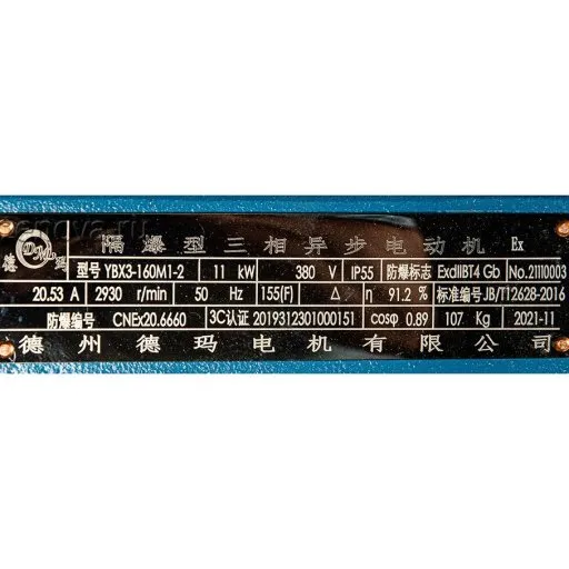 Шильдик модели RY 50-32-250_Ex