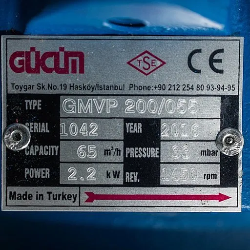 Шильдик насоса Ангара GMVP 200/055