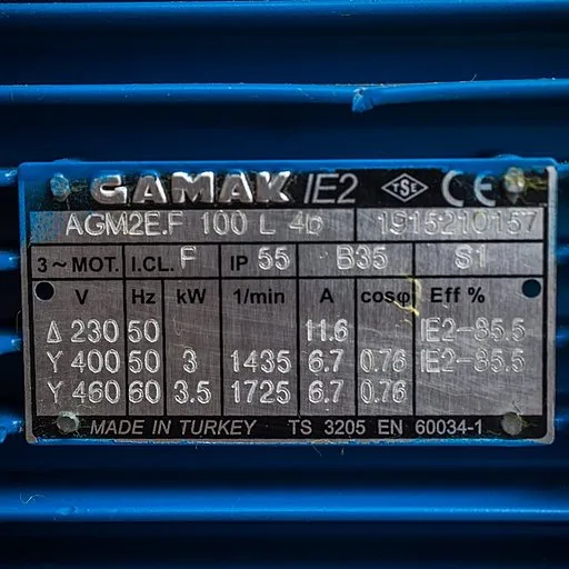 Шильдик мотора Ангара GMVP 200/065