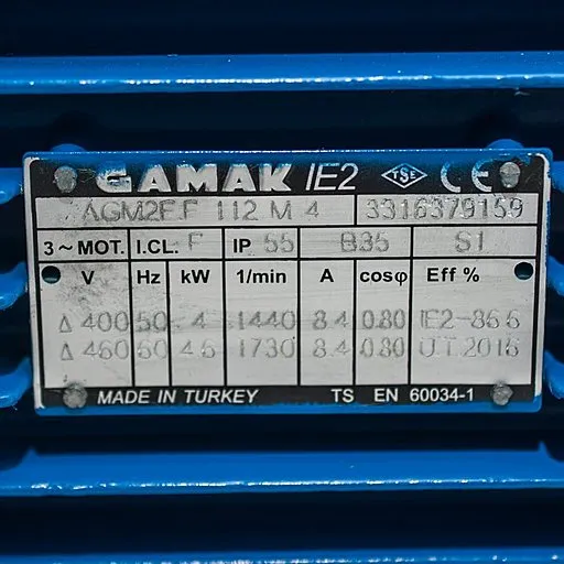 Шильдик мотора Ангара GMVP 200/085