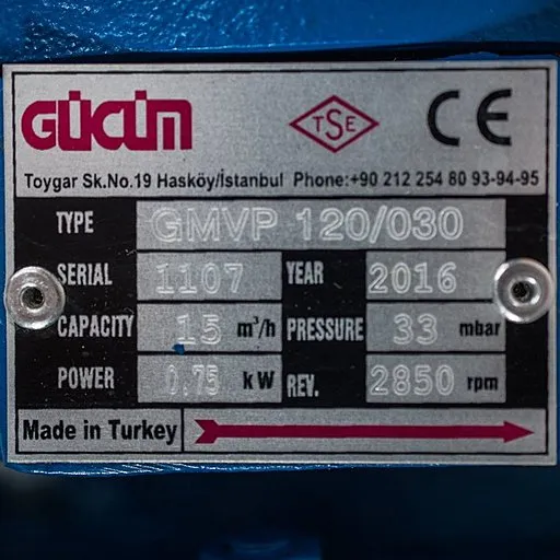 Шильдик насоса Ангара GMVP 120/030