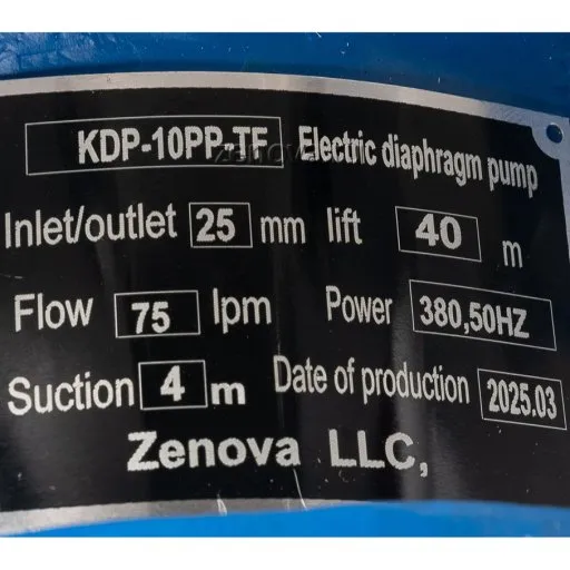 Шильдик модели KDP-10PP-TF