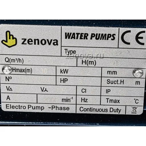 Шильдик модели Zenova XZ W18-30-2.2