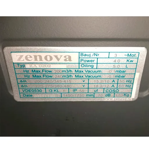 Шильдик Zenova RA 0160