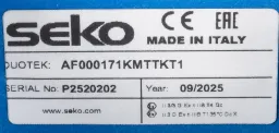 Шильдик мембранного пневматического насоса Duotek AF0160K