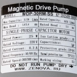 Шильдик модели Zenova MDP-30RM-SS-220