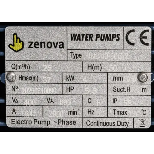 Шильдик модели Zenova INL 40-302