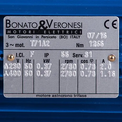 Шильдик двигателя насоса Debem DM06P-SV1BE071