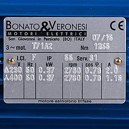 Шильдик двигателя насоса Debem DM06P-SV1BE071